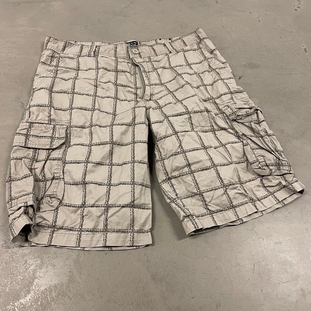 vintage Y2K baggy plaid cargo board shorts 38
